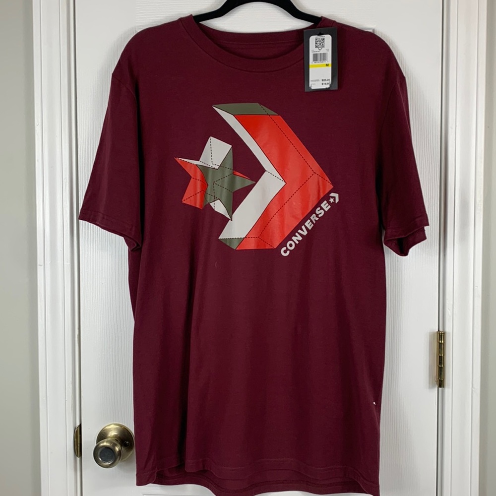 NWT Converse rust colored short sleeved tee shirt size medium. Red/grey logo
